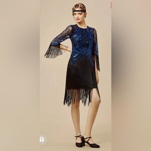Princesse Tam Tam Art Deco Fringe Flapper dress.